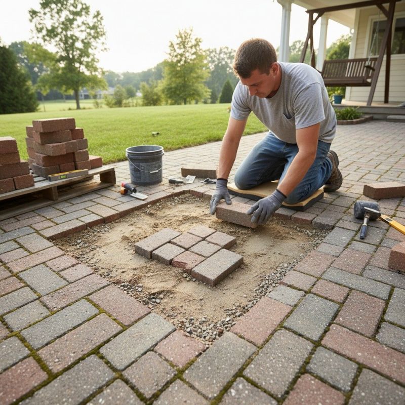 Paver Steps Repair detail